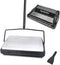 EZ SPARES Quiet Floor Sweeper with Pig-Bristles, Strong Roller Brush for Carpet Cleaning, Great for House, Office,