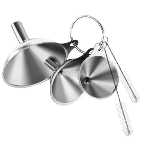 6 Pcs Stainless Steel Mini Funnels for Kitchen Use, Large Tiny Small Funnel Set of 3, Metal Cooking Powder Food Grade