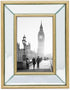 Isaac Jacobs 4x6 Gold Beveled Mirror Picture Frame - Classic Mirrored Frame for Wall Décor and Photo Gallery