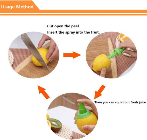 Gyeitee Set 3pcs Squeezer Citrus Sprayer | Manual Juice Sprayer Presser Tools | For Home Party, Clear Lemon
