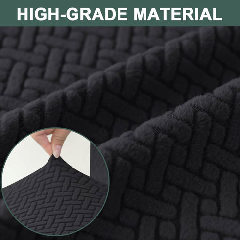 Ottoman Cover Square Jacquard Stretch Square Ottoman Slipcovers Thick Folding Storage Covers Square Footstool Protector
