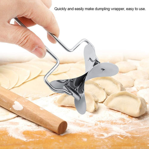 Stainless Steel Dumpling Wrapper Skin Dough Cutter, Circle Roller Ravioli Maker Kitchen Accessories