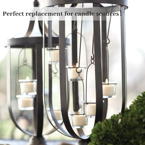 Letine Tealight Candle Holder Set of 12, Clear Glass Votive Candle Holders for Christmas Decorations, Wedding, Home