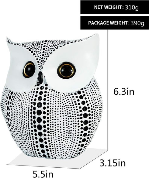 Owl Decor Sculpture for Home, Office, Bookshelf, TV Stand, Minimalist Resin Animal Crafts Gift for Friends, Family