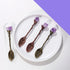 2pcs Retro Crystal Antique Spoon, Amethyst Crystal Alloy Mini Coffee Tea Spoons for Home Office Ice Cream