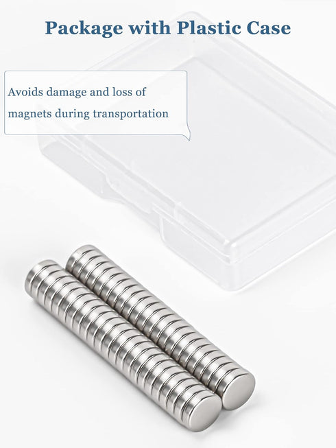 SMARTAKE 45 Pcs Small Round Refrigerator Magnets, 10x2.6mm Neodymium Office Magnets, Silver