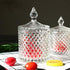 Home Basic Food Storage Organization Set - Crystal Diamond Faceted Jar with Lid, Suitable as Candy Dish (Transparent,