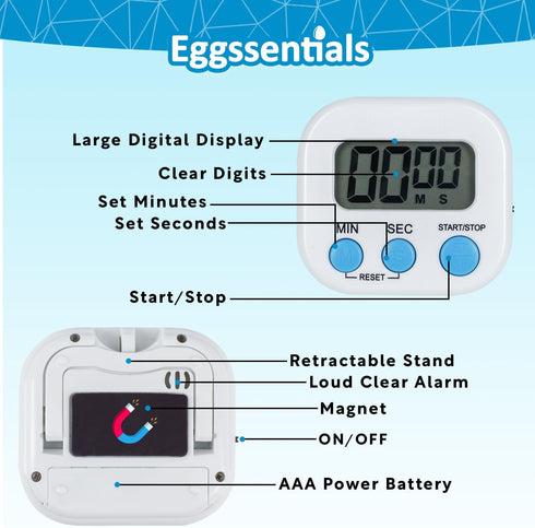 Kitchen Timers for Cooking and Baking - Big Digital Numbers and Loud Alarm for Cooking, Classroom, and Office