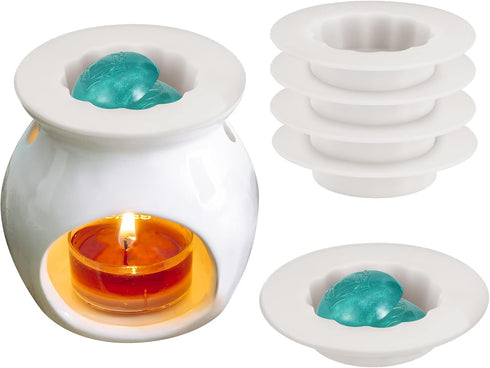 4 pcs Silicone Wax Melt Liners, Reusable Wax Warmer Containers, Leakproof Candle Holder Liner Tray for Scented Candle