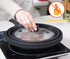 Microwave Splatter Cover Glass Guard Lid with Collapsible Silicone for Food Pot Plate 10.5 inch Black by GLOU-GLOU GOOSE GGG