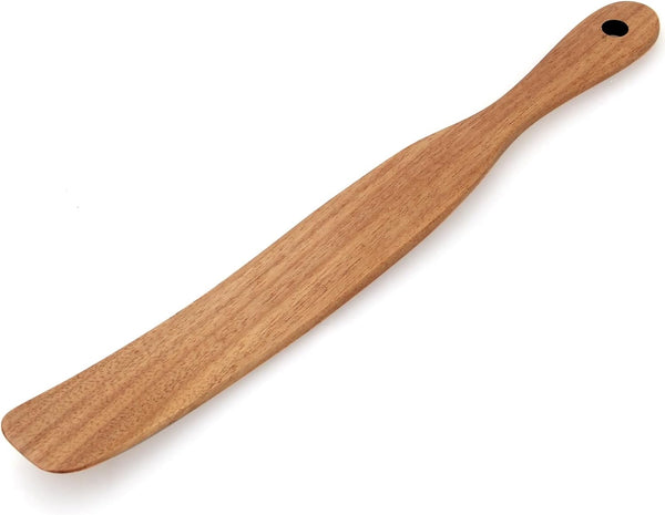 Skinny Wooden Spurtle for Sourdough Starter, Baking, Mixing, Cooking Utensils, Flat Spatula for Kitchen Tools