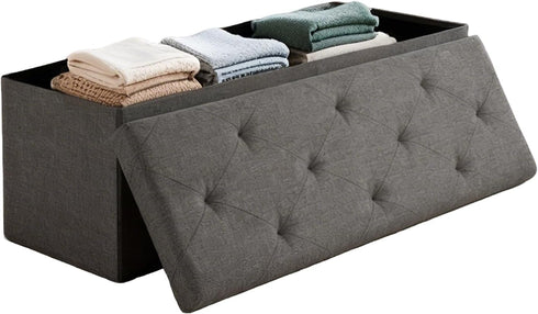 ZEUKMXOO 30 inch Storage Ottoman Bench, 30 inch Folding Storage Bench Ottoman, for