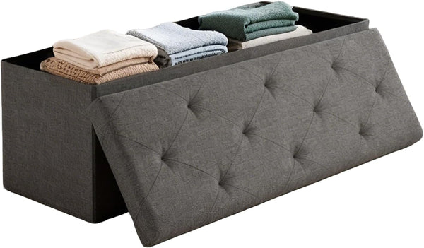 ZEUKMXOO 30 inch Storage Ottoman Bench, 30 inch Folding Storage Bench Ottoman, for