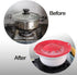 Silicone Boil Over Spill Stopper Lid - FDA Food Grade, BPA-free Instant Pot Cover Fits Openings 6" to 10" (Red)