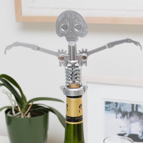 Kikkerland Day of the Dead Corkscrew, Silver