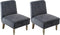 Leorate 2 Pcs Velvet Armless Chair Slipcover, High Stretch Slipper Chair Cover,