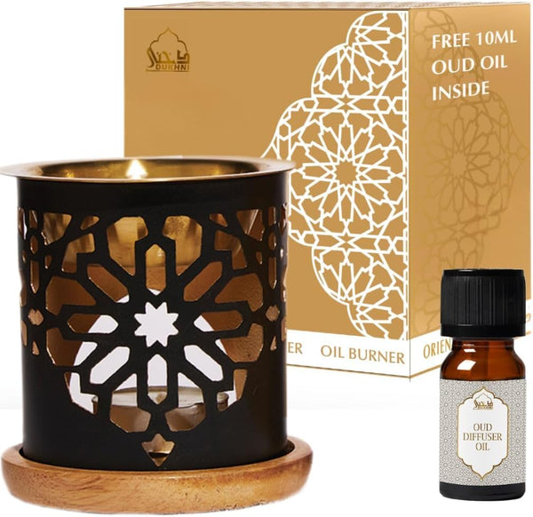 Dukhni Oil Burner | Brass Burner with Candle | Use for Essential