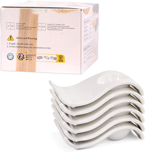 Egg Cups for Soft Boiled Eggs - Ceramic Egg Holder with 6 + 1 Egg Topper Cutter for Breakfast