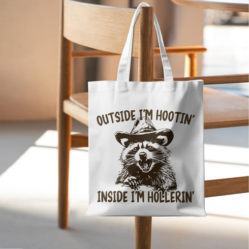 CSHVJ Funny Raccoon Tote Bag Cute Frogs Western Stuff Raccoon Frog Gifts for Women Friend Reusable Grocery Bags