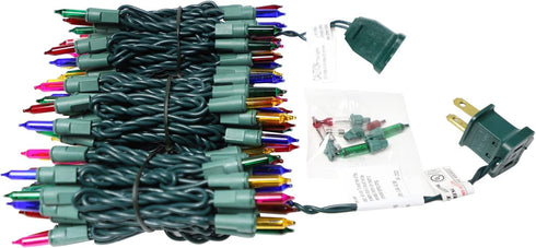 XMASHOME 19.6ft 100 Count 100 Green Wire Multicolor String Lights, Incandescent Christmas Lights, (Multicolor, Lights)