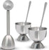 vibedor Set 5, 1 2 2 Egg Cups & Cracker of Stainless Steel Egg Topper Cutter - Egg Holders for Soft Boiled Eggs - Egg