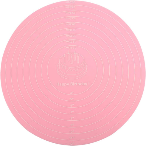 Silicone Baking Mat with Measurements for Cake Turntable, Non-Stick Heat Resistant Pastry Baking Sheet