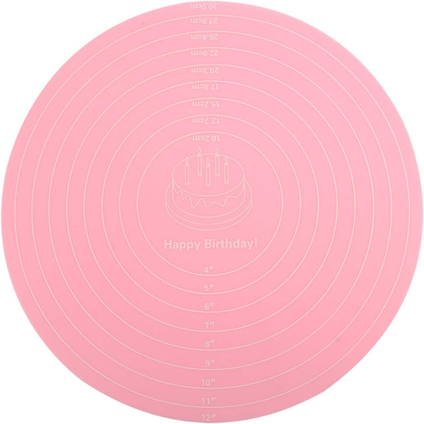 Silicone Baking Mat with Measurements for Cake Turntable, Non-Stick Heat Resistant Pastry Baking Sheet