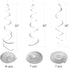 Pack of 28 Silver Party Hanging Swirl Decorations Plastic Streamer for Ceiling