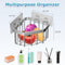 Anjing 4 Kitchen Sink Caddy Corner Sponge Holder Organizer, Stainless Steel Adhesive with Hooks