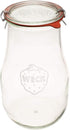 Weck Tulip Jars, 2.5 Liter Glass Jars for Sourdough Starter, Canning, Storage, Wide Mouth with Glass Lid, 1 Jar