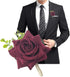 Arlai Wedding Prom Corsage and Boutonniere Set, Artificial Flower Rose Wrist Corsage with Ribbon Bracelet