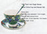 YBK Tech Bone China Cup and Saucer Set - 7oz Tea Cup Inspired by Van Gogh's Paintings (Iris Flower Design)