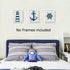 HPNIUB Nautical Art Print Set of 3 (8”X10”), Lighthouse, Steering Wheel, Anchor, Navigation Print for Baby Boy