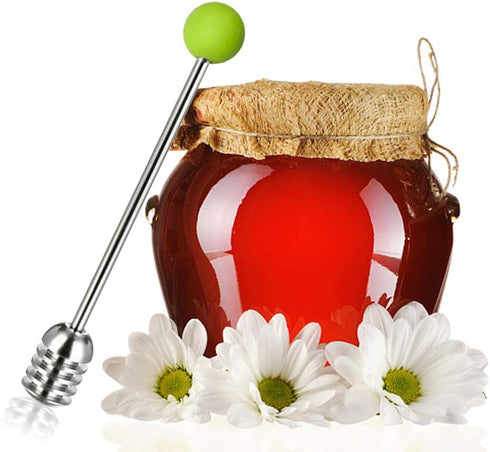 6.3 Inch Stainless Steel Honey Dipper Stick Honey Wand Server for Honey Pot Dispense Drizzle Honey, Wedding Party