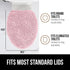 GORILLA GRIP Soft Chenille Bathroom Toilet Lid Cover - Machine Washable, Light Pink, Fits Most Lids, 19.5x18.5