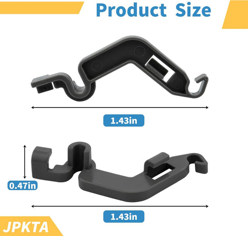 2 Pack W10082853 Dishwasher Tine Pivot Clip Replacement Part by JPKTA for Whirlpool Kitchenaid Kenmore Dishwashers
