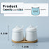 HAOTOP 2 Pack Ceramic Sugar Bowl with Tray, Spoon and Lid, Porcelain Jar for Sugar, Pepper, Coffee, Spice, 12 Ounces