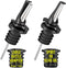 3-in-1 Liquor Pour Spout - Olive Oil Spout with Built-in Caps, Dishwasher Safe, Black 2 PCs