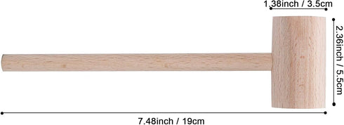 12 Pack Hammers Wooden Crab Mallets Natural Hardwood Crab Lobster Seafood Crackers