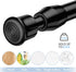 AIZESI Short Tension Curtain Rods, 2 Pcs, Black, 17" to 28" Spring Tension