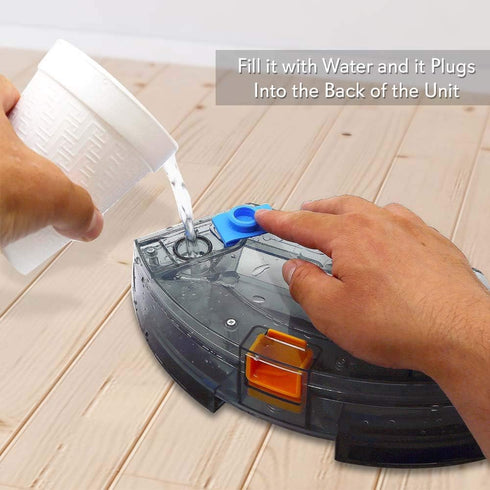 PURE CLEAN SereneLife Wet Mop Dust Bin Attachment - 350mL Water Tank, 2 Microfiber Mop Pads