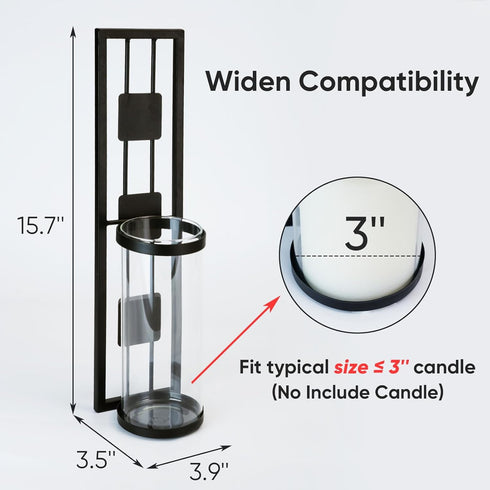 Set 2, Homemory Wall Sconces Candle Holder of Modern Metal Rustic Wall Decor for Living Room, Dining Room, Bedroom