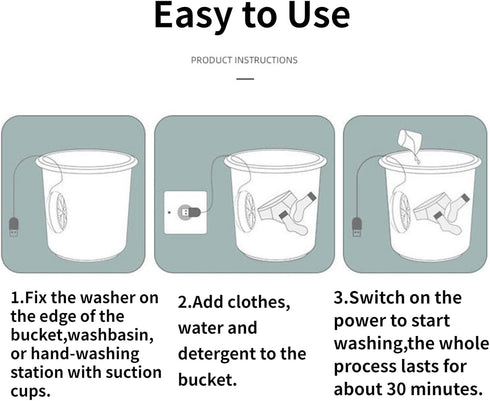 Mini Washing Machine Portable Washer for College Rooms, Travel Home Apartment Laundry, Small Turbine Washer with USB