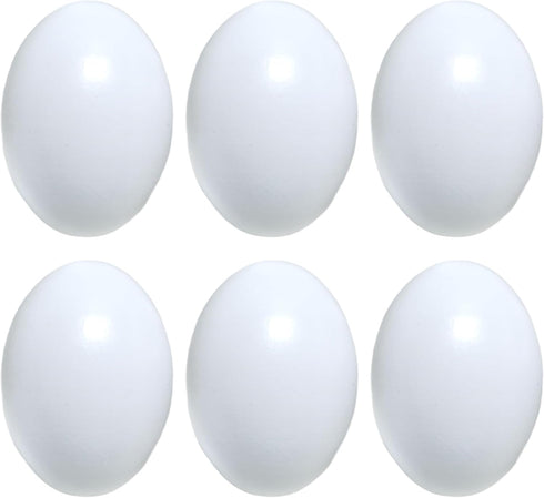 Azatemgo 6 Set Pcs Wooden Eggs Fake Chicken White Eggs of Wooden Fake Eggs to Help Lay Chickens