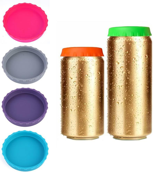6 Pack Silicone Soda Can Lids, 6 Color BPA-Free Reusable Silicone Can