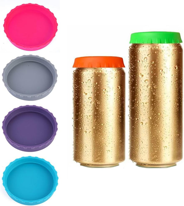 6 Pack Silicone Soda Can Lids, 6 Color BPA-Free Reusable Silicone Can
