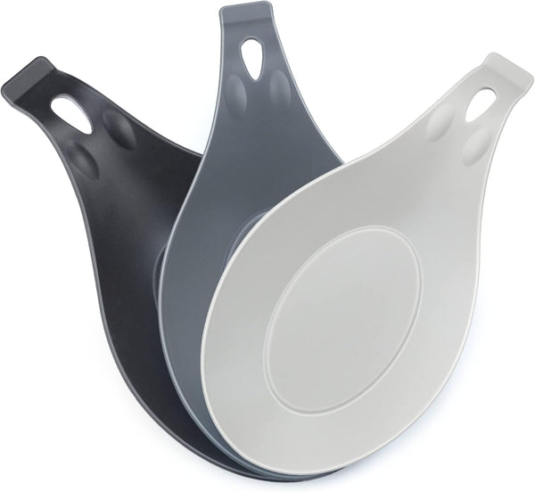 3 Pack Large Silicone Spoon Rest for Stove Top, Heat Resistant Cooking Spoon Holder for Kitchen Utensils