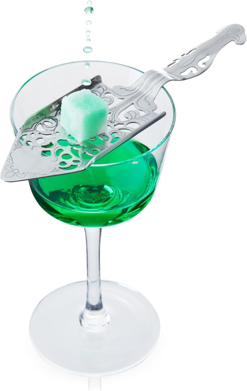 Viski Vintage Style Absinthe Dripper Spoon, Dishwasher Safe Stainless Steel Set of 1, Silver