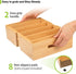 Expandable Kitchen Cabinet Organizer for Food Storage Container Lids, Bamboo Drawer Caddy, Adjustable Dividers
