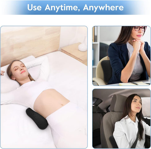 Inflatable Lumbar Support Pillow - Breathable Lower Back Cushion with Handpump for Travel and Home Use